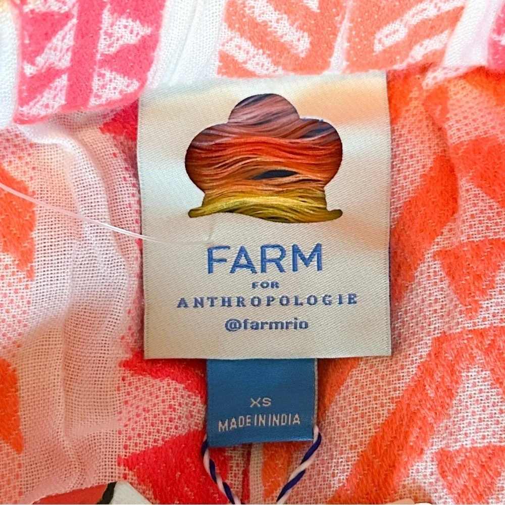 NWT Anthropologie Farm Rio Geometric Floral Embroidered Striped Pants Pink XS - Picture 11 of 16